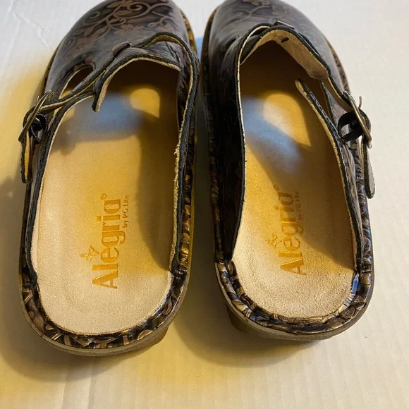 Alegria Classic Rustic Brown Floral Clogs 40 - Picture 3 of 7